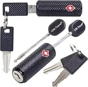 OW-Travel TSA Approved Luggage Locks, 2 Pack Black Barrel Padlock Key, Zinc Alloy, Cable Padlock with Keys, Suitcase, Backpack, Gym Locker, Tool Box, Outdoor, Bag, Case, Cabinet, Metal Laptop Gun Case