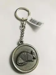 Armadillo Keychain Heavy Metal Pewter Both Sides Armadillo