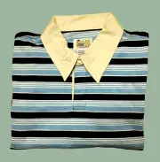 Paul Frank Men's Polo Shirt Casual 3-Button Cotton Navy Blue Short Sleeve Large