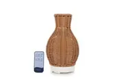 Essential Oil Aroma Diffuser and Remote - 100ml Rattan Vase Mist Humidifier