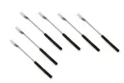 Cheese Fondue Forks – Set of 6 with Dark Wood Numbered Handles – Stainless St...