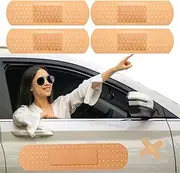Car Bandaid Stickers, 4 PCS Removable Vinyl Car Automotive Magnets Decorations, Large Funny Band Aid Shape Bumper Stickers, Car Magnetic Bandage Car Accessories Decal Cover for Car Truck SUV Dent Ding