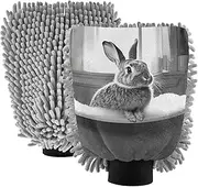 XYMZR Absorbent Microfiber Car Wash Mitt Rabbit Bathtub Funny, Funny Cute Anime Scratch Free for Cars Cleaning, Home Cleaning Mitts, 2 Pack, 10.24” L x 7.09” W