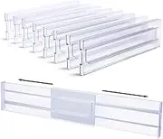 Drawer Dividers Organizers 8 Pack, Adjustable 3.14" High Expandable from 11-20.7" Drawer Organizer, Clear Drawers Separators for Office Kitchen Clothing Bedroom Bathroom Home organization