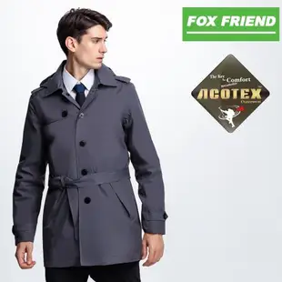 【FOXFRIEND】男款 長版防水防風透氣二合一風衣外套(369)
