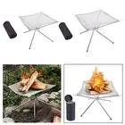 Mesh Fire Firepit Grill Sturdy Detachable Folding for Travel Backyard Hiking
