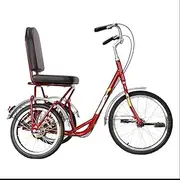 DEFGHIJ Fast Shipment Adult Tricycles Single Speed 20Inch 3 Wheel Bikes Bicycles Cruise Trike with Rear Shopping Basket for Seniors Women Men (Red)