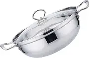 Practical Pot Stainless Steel Soup Pot Glass Lid Household Cooking Pot for Long-time Use
