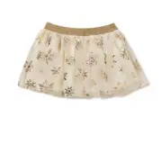 Tutu Skirt Snowflake Gold Mesh Foil Pull On Christmas Holiday Time Sz 3-6 Months
