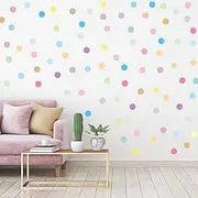 Zonon 240 Pieces Polka Dots Wall Decals 2 Inch Multi-Color Rainbow Vinyl Dots Removable Round Circle Stickers for Playroom Bedroom Nursery Classroom Living Room Wall Decor(20 Pastel Rainbow Colors)