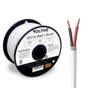 Voltive 10/2 Speaker Wire - CL3 - In-Wall/Direct Burial - OFC - 100ft - White