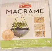 Make Market MACRAME Hanging Basket KIT Green Jute 7 Piece Starter Kit New