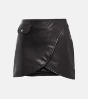 [Khaite] Khaite Otis leather miniskirt AU 16 black