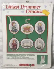 Christmas Ornament Cross Stitch Kit Dimensions LITTLEST DRUMMER Ornaments #8383