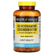 2 X Mason Natural, Glucosamine Chondroitin Plus Vitamin D3, 160 Capsules