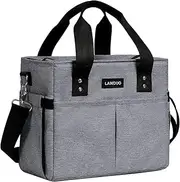 Lando Large-capaci Lunch Bag Closed ice Bag m and Baby Bag Cross-Border hot Linen ash Multicolor One Size