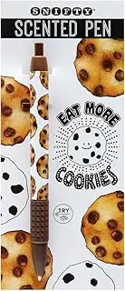 SNIFTY Chocolate Chip Scented Pen - Black Ink, Scented Grip and Tip, Retractable, Individually Wrapped on Decorated Card