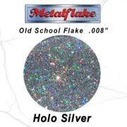METAL FLAKE 60g HOLO SILVER GLITTER (0.008) CUSTOM PAINT FLAKES 2OZ RETRO
