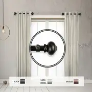 Orbed 1" Side Curtain Rod 12-20 inch long (Set of 2)