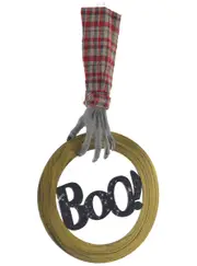 Hanging Zombie Arm with BOO Sign Halloween Decoration