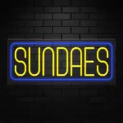Sundaes Neon Sign for Retail Displays | LED Flex Neon | 32"W x 13"H x 1"D