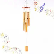 Bamboo Wind Chimes,Outdoor Wooden Wind Chime Outdoor/Indoor,Deep, Soothing Tones