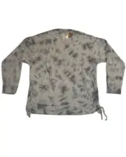 Victoria Secret PINK Campus Long Sleeve Womens 2XL Oversized Cloud Grey Tie Dye