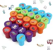 Feishiong 26 PcsAnimals Stamps for Kids, Animals Themed Self-Inking Stampers Birthday Party Favors Supplies,Washable Stampers Toys for Children Crafts Party Favor,School Prizes