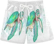 [RPLIFE] Swim Clothes for Boys, Baby Boys Swim Trunks 2t, Water Splashes Sea Turtle White
