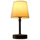 Portable Cordless Table Lamp USB Rechargeable Fabric Shade Desk Lamp (Black) Hot