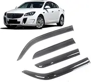 Auto Side Window Wind Deflectors Visors Black Rain Guard Door Visor Vent Shades Dark Smoke Ventvisor Compatible with Buick Regal 2011-2016