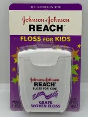 Johnson & Johnson Reach Floss for Kids GRAPE WOVEN FLOSS 50 YD - NEW