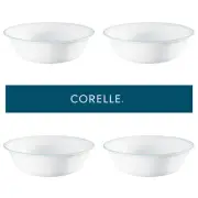NEW! Corelle Delano 18oz Cereal / Soup Bowl (Set of 4) Medium Sized - Teal Trim