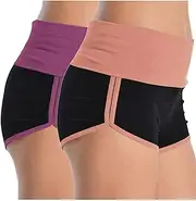 [Yxzogd] 2 Pack Women's Athletic Shorts High Waisted Running Workout Short Pants Tummy Control Quick Dry Gym Shorts for Yoga