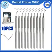 10Pcs Who Probes Color Coded Marking Probes Tooth Depth Measuring Periodontal