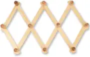 Natural Wooden Expandable 10 Peg Coat Hooks Key Holder Hat Closet Hook Fold Shel