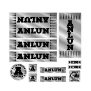 Anlun - Black STARS on chrome decal set - Old school bmx
