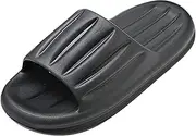 [WONGKCDD] Men's White Sandals Men Flip Flops Dressy Wedge Sandals Summer Sandals Nude Shoes, black #1, 29.5 cm