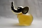 Avon Vintage Glass Elephant Perfume Frosted Gold Cologne "Sonnet"