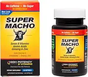 Super Macho Dietary Supplement with High Potency Zinc & 7 B Vitamins, No Preservatives, Sugar or Caffeine, Made in USA, 50 Softgels (1 Pack)