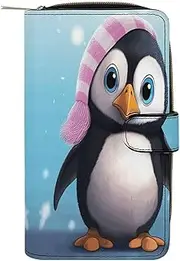 [LQPMNK] PU Leather Wallet, Lovely Penguin Print Wallet with Multiple Slots Elegant Wallet Business Wallet Travel Wallet Bifold Wallet, style, 19.7x11x3.5cm, Minimalist, Style, 19.7x11x3.5cm, Minimalist