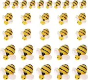 Tiny Resin Bees 30Pcs Small Plastic Flatback Bumble Bee Decor Embellishments for