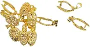 [Leisurealeaneag] 10 Pieces Brass Filigree Pendant Pinch Bails Connector Findings Gold