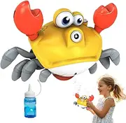 Kids Bubble Machine, Automatic Moving Crab Blower, Automatic Dancing Crab Bubble Blower with Music and Light for Party Activities