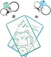 OFFSCH Name Tag Holder Id Card Sleeve 2pcs Acrylic Badge Covers Secure Id Card Protection for Work School