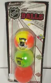 NEW Franklin NHL Street Hockey Balls 3-Pack. Combo. Glow in dark colors Density