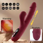 Thrusting Rabbit Vibrator Heating Dildo G-Spot Clitoris Stimulator Adult Sex Toy