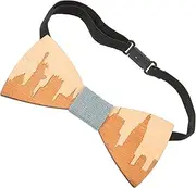 [Minkissy] Wooden Bow Tie for Men Pre Tied Unique Design Attention Grabbing Accessory for Weddings and Formal Events Meticulous Craftsmanship and Polished Finish Creative Fashion Statement