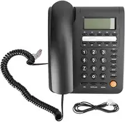 Corded Telephone,ABS Black Portable Blue Light LCD Display Caller Identification,DTMF/FSK Systems Family Business Office Hotel Fixed Telephone