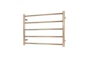 Radiant RTR03 Round Bar Heated Towel Rail - 750 x 550mm - Champagne - Stainless Steel- Bottom Left/Top Right Wiring